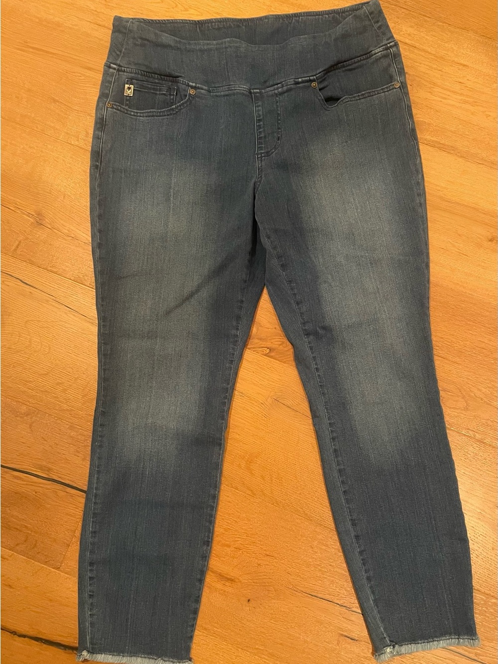 Belle by Kim Gravel Dark Blue Stretch Ankle Jeggings
